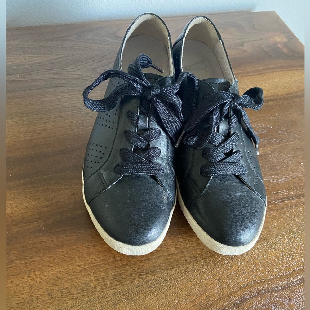 Dansko Orloff Napa Black Leather Lace-up Sneakers Size US 9/EU 40